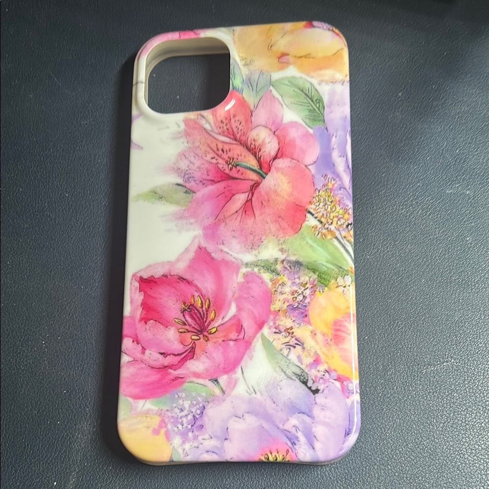 iPhone 14 Pink and Purple Floral Phone Case